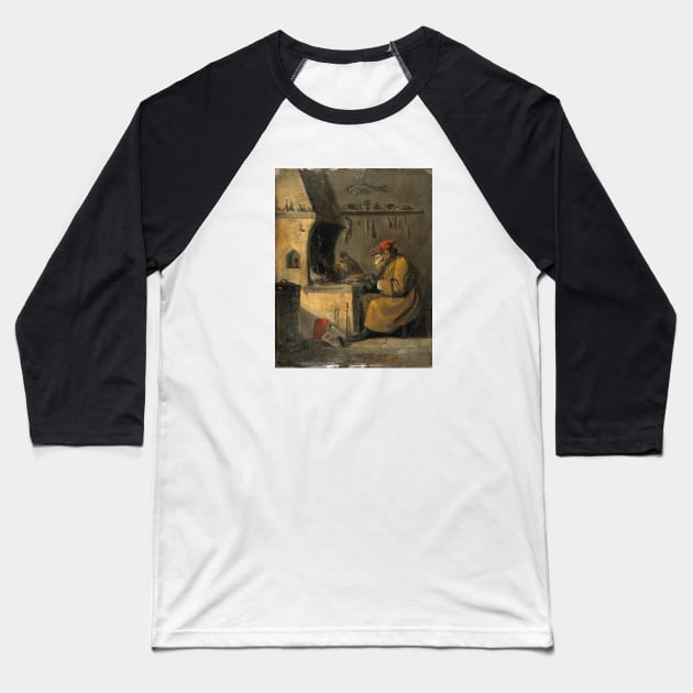 A Monkey Alchemist - Early 19th Century Painting by Edmund Bristow Baseball T-Shirt by Naves